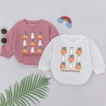 Personalized Pumpkin Spooky Halloween Matching Baby Romper