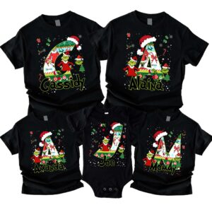 Custom Grinch With Name For Family Matching Christmas Shirt