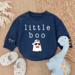 Custom Name Little Boo Baby Romper, Baby Girls Clothes