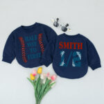 Custom Name And Number Football Half Way To First Baby Romper