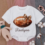 Custom Name Football Season Baby Romper