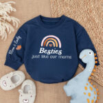 Custom Name Rainbow Besties Just Like Our Moms Baby Romper