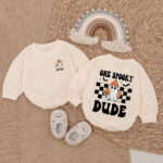 Custom Name One Spooky Dude Pumpkin Baby Romper