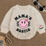 Custom Name Smile Mamas Bestie Matching Baby Romper