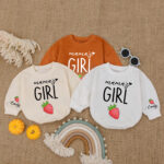 Custom Name Mamas Girl Strawberry Matching Baby Romper