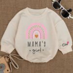 Custom Name Rainbow Mamas Girl Baby Romper