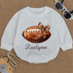 Custom Name Football Season Baby Romper