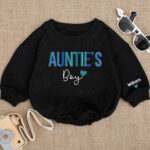 Custom Name Aunties Boy Birthday Matching Baby Romper, Birthday Boy Romper