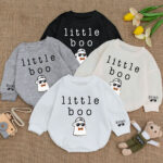 Custom Name Little Boo Baby Romper, Baby Girls Clothes