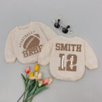 Custom Football Name And Number Matching Baby Romper