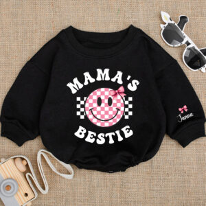 Custom Name Smile Mamas Bestie Matching Baby Romper