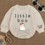 Custom Name Little Boo Baby Romper, Bubble Baby Romper