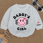 Custom Name Smile Daddys Girl Matching Baby Romper