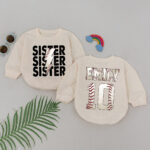 Personalized Baseball Jersey Bodysuit With The Name And Number Matching Baby Romper