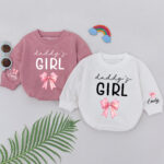 Custom Name Daddys Girl Baby Romper, Birthday Girl Romper