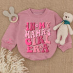 Custom Name Smile In My Mamas Girl Era Birthday Girl Baby Romper