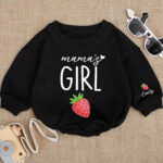 Custom Name Mamas Girl Strawberry Matching Baby Romper