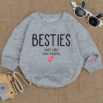 Custom Name Besties Just Like Our Moms Baby Romper