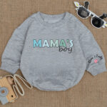 Custom Name Mamas Boy Birthday Boy Baby Romper