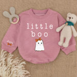 Custom Name Little Boo Baby Romper, Bubble Baby Romper