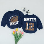 Custom Name And Numbers Football Babe Birthday Matching Baby Romper