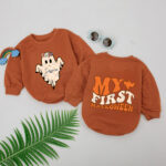 Custom Name Little Boo My First Halloween Baby Romper, Birthday Gifts For Baby