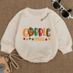 Custom Name Little Turkey Gobble Gobble Baby Romper