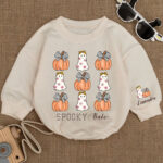 Custom Name Pumpkin Spooky Babe Matching Baby Romper