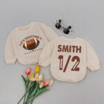 Custom Name And Number Football Its Half Time Baby Romper