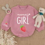 Custom Name Mamas Girl Strawberry Matching Baby Romper