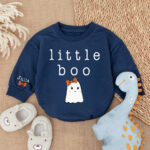 Custom Name Little Boo Baby Romper, Bubble Baby Romper