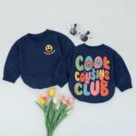 Custom Name Smile Cool Cousin Club Baby Romper