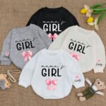 Custom Name Mamas Girl Birthday Matching Baby Romper