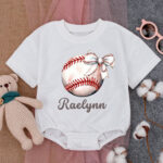 Custom Name Baseball Season Baby Romper