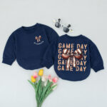 Personalized Game Day Coquette Football 2 Sides Birthday Matching Baby Romper