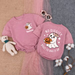 Custom Name Little Boo Pumpkin No Diggity Bout To Bag It Up Halloween Baby Romper