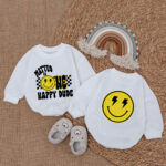 Custom Name Smile Matteo Is One Happy Dude Baby Romper