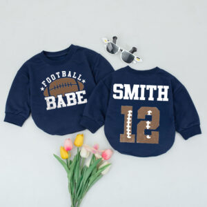 Custom Name Football Babe Matching Baby Romper,Football Baby Shower