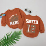 Custom Name And Numbers Football Babe Birthday Matching Baby Romper