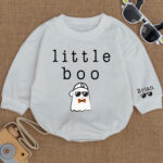 Custom Name Little Boo Baby Romper, Baby Girls Clothes