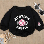 Custom Name Smile Aunties Bestie Matching Baby Romper