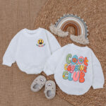 Custom Name Smile Cool Cousin Club Baby Romper