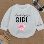 Custom Name Daddys Girl Baby Romper, Birthday Girl Romper