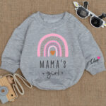 Custom Name Rainbow Mamas Girl Baby Romper