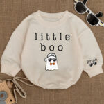 Custom Name Little Boo Baby Romper, Baby Girls Clothes