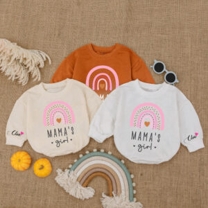 Custom Name Rainbow Mamas Girl Baby Romper