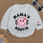 Custom Name Smile Mamas Bestie Matching Baby Romper