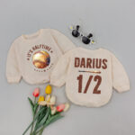 Custom Name Baseball Its Half Time Baby Romper, Number Gameday Kid Sweatshirt