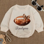 Custom Name Football Season Baby Romper