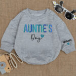 Custom Name Aunties Boy Birthday Matching Baby Romper, Birthday Boy Romper